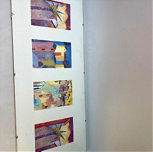 Ορθογώνιο κάδρο με 4 εικόνες poster style με τζάμι Ikea 25x60 cm