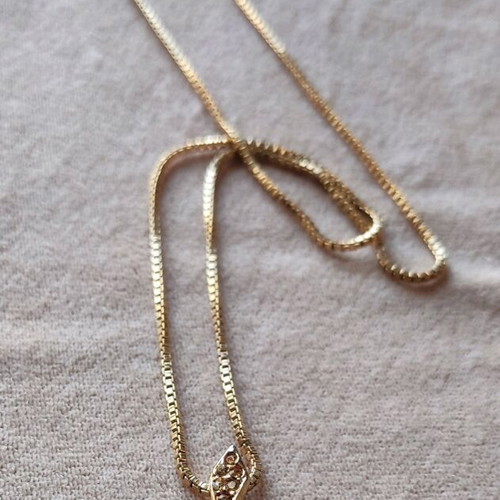 Gold-Plated Steel Necklace with Pearls Like New