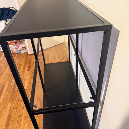 Black console with glass like new