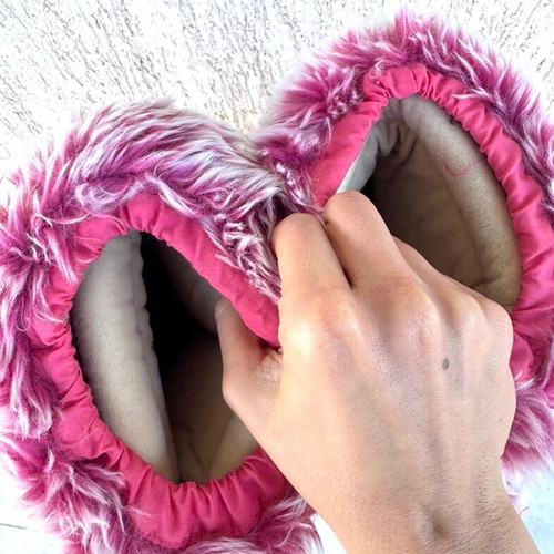 Animal pink fur snow boots size 38 like new