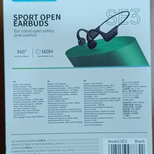 Celebrat Se3 Bluetooth handsfree black headphones new