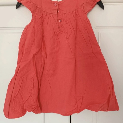 Zara coral dress with ruffle detail at neckline 18-24 months like new