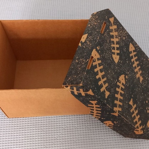 Cardboard box with lid used, dimensions 33x23x22.5 cm