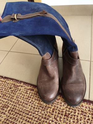 Women's boots size 40 used, blue and brown