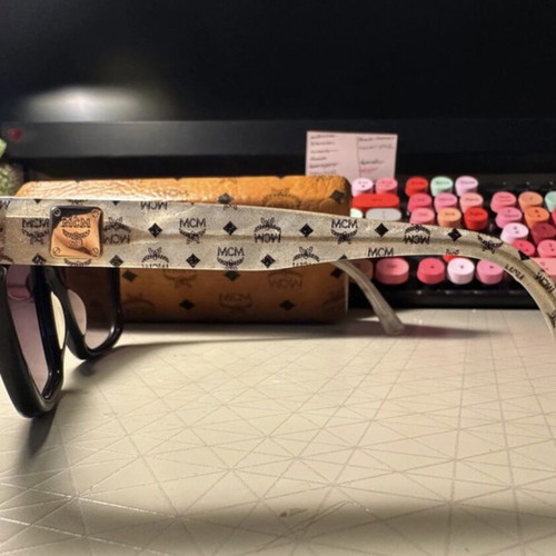 MCM sunglasses with case, black and beige