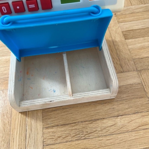 Wooden cash register toy used