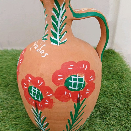 Ceramic jug hand-painted from Mantamados Lesvos like new