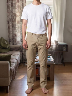 Tommy Hilfiger men's chino pants beige used, classic straight cut