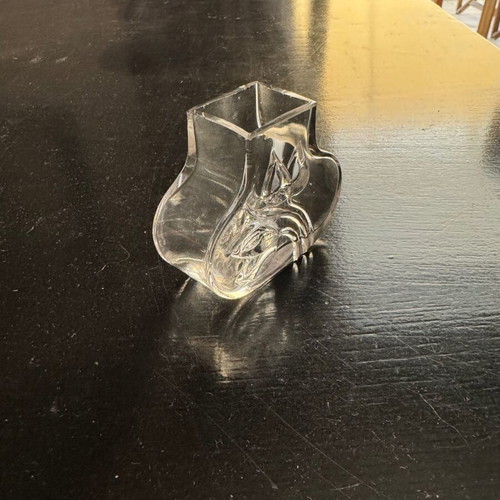 Vintage Kosta Boda mini crystal vase by Bertil Vallien, 1970s