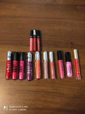 Lip gloss και υγρά κραγιόν μεταχειρισμένα, πακέτο 13 τεμαχίων Sephora
