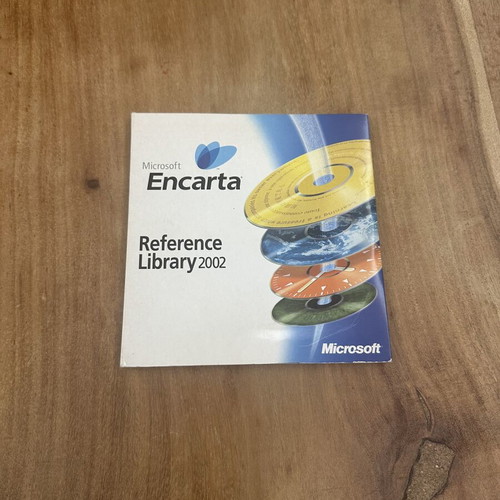 Microsoft Encarta Reference Library 2002 software used, 4 CD set