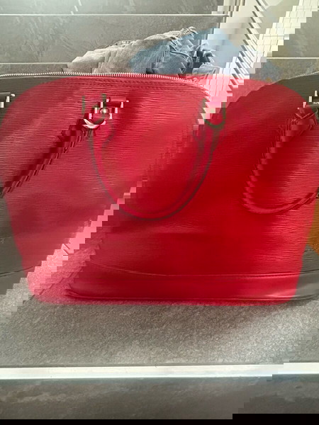 Louis Vuitton red bag authentic
