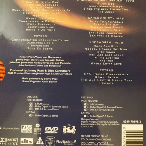 Led Zeppelin pack of 4 DVDs new (3 DVDs + 1 double DVD)
