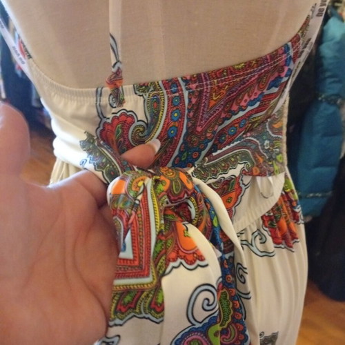 Boho dress M like new, colorful with lace and gold details by Be You