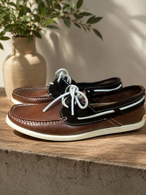 Armand Basi boat shoes new, size 45-46, brown leather