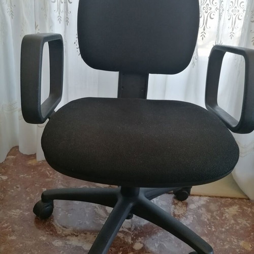 SATO office chair used, swivel, black-gray with side handles