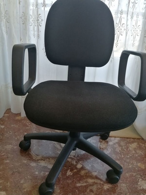 SATO office chair used, swivel, black-gray with side handles