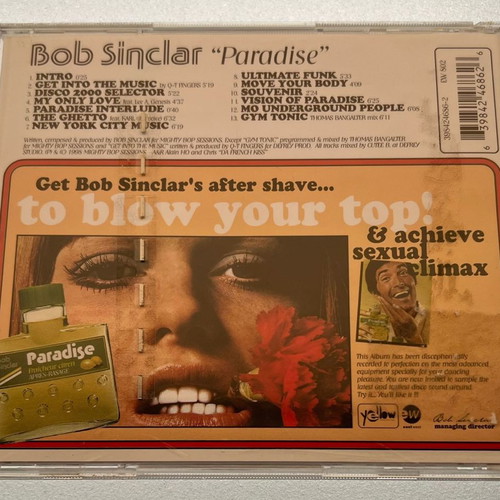 Bob Sinclar Paradise CD album used, electronic music