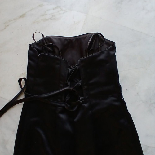 Evening dress strapless fishtail satin black size 36 like new