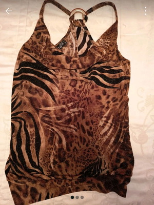 Μπλουζάκι βραδινό Enzzo size S σαν καινούργιο, καφέ με χρυσό κρίκο