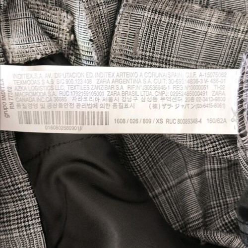 Zara checked black and white mid-length pants size XS like new