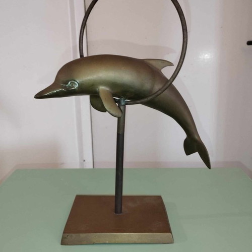 Vintage bronze dolphin used