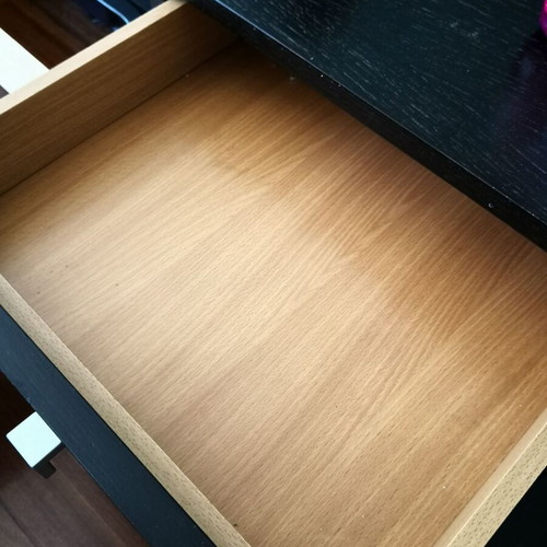 Double bed wenge with 2 nightstands and drawers like new