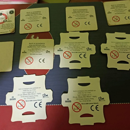Ben Ten tags used, set of 10 pieces