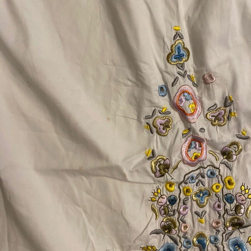 Ipekyol cotton dress used, size large, white with stains