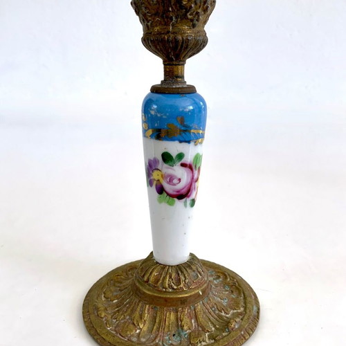Bronze French vintage Sèvres style candlesticks used