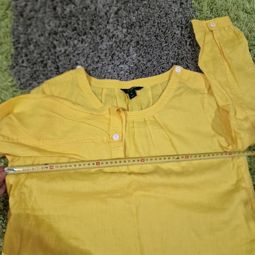 J.Crew women's bright yellow blouse 100% linen size M new
