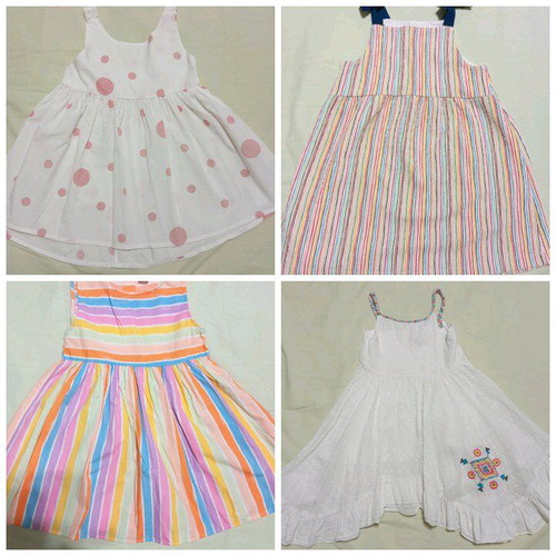 Girls' dresses pack of 4 like new, size 3-4 years, colorful