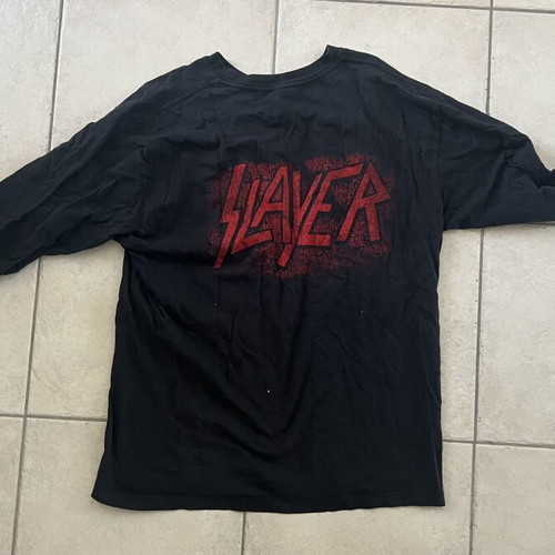 Slayer War Skull Helmet T-shirt large used, black