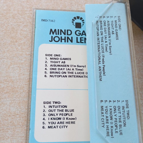 John Lennon Mind Games cassette tape like new, vintage Saudi Arabia bootleg