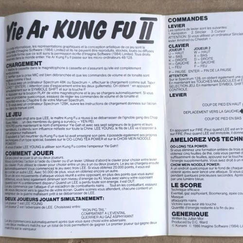 Yie Ar Kung-Fu II used ZX Spectrum game without cassette, with box and manual