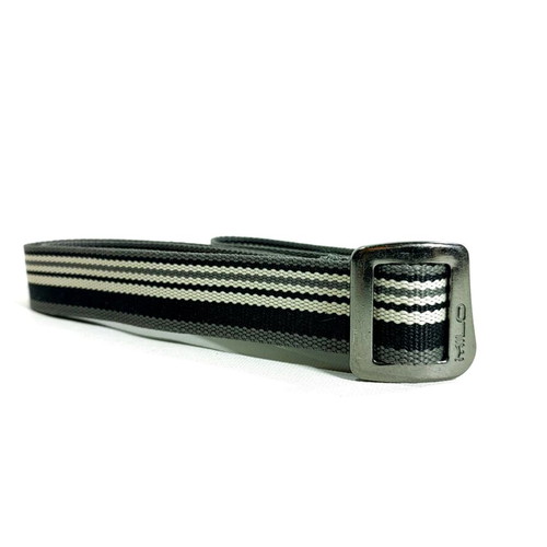 Milo Outdoor Webbing Belt 102cm, striped grey black white