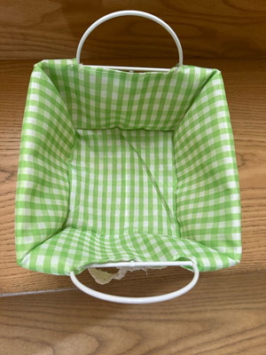 Decorative metal basket with fabric lining like new