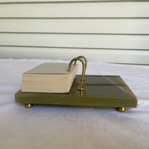 Desk Calendar Base used, green onyx