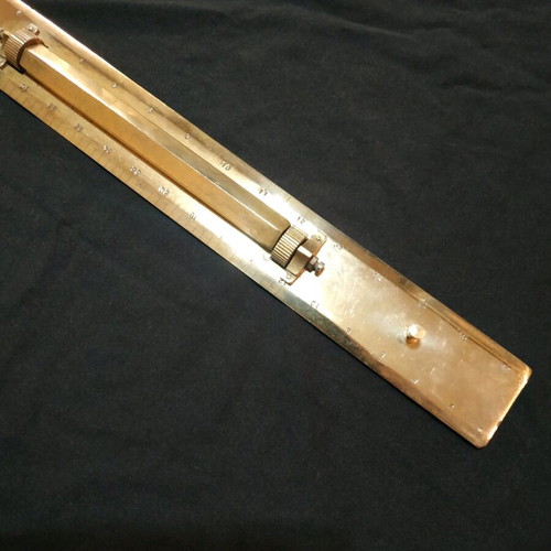 Brass micrometric ruler used, old, rare