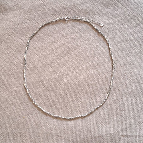 Silver 925 necklace with irregular 2.5 mm beads, Pure Form Collection