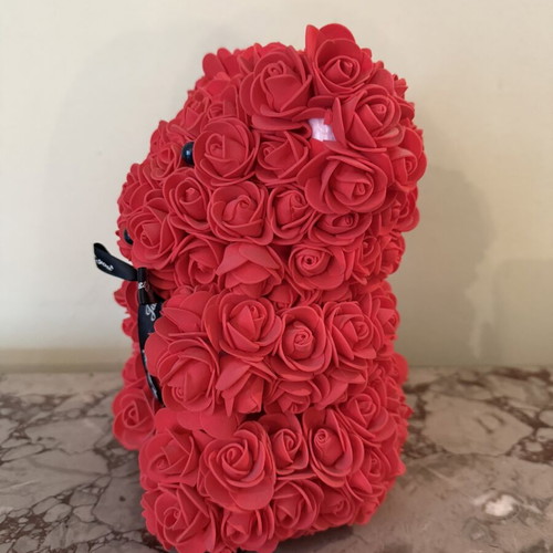 Rose Teddy Bear like new, handmade with foam roses