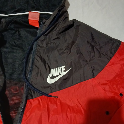 Nike Windrunner jacket used, red and black, size M