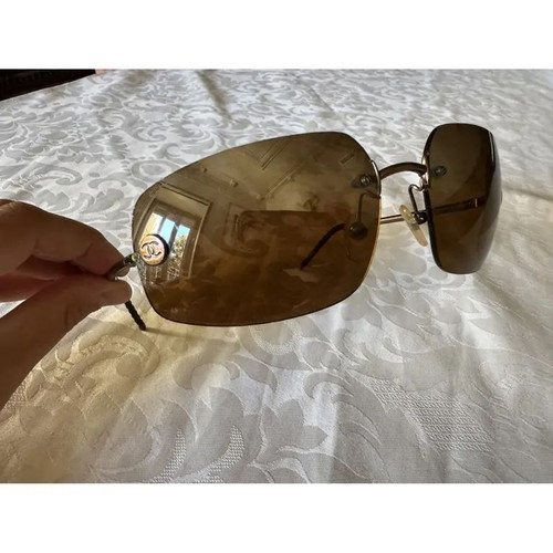 Chanel Vintage Frameless Sunglasses used, bronze metal, 2000s design
