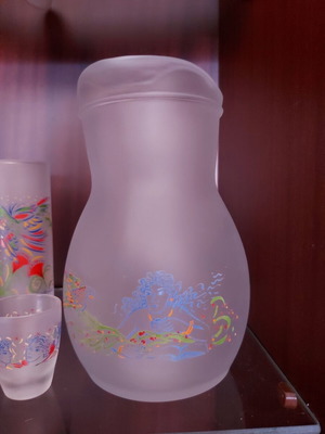 Glass set for tsipouro with pitcher and glasses by G. Stathopoulos