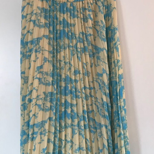 Monki pleated midi skirt new, turquoise, size L