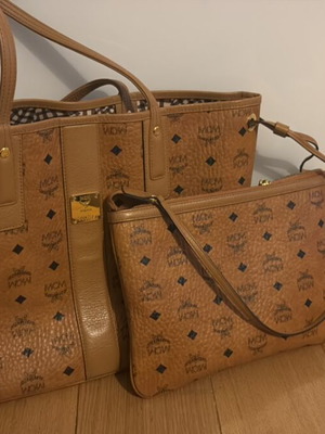 Mcm Liz Shopper reversible brown new with small bag and fabric pouch