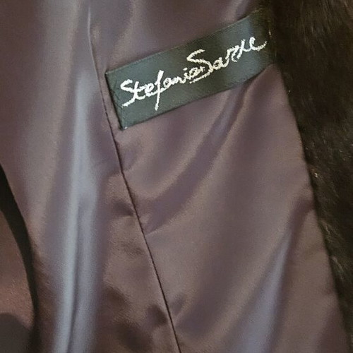 Mink fur coat, size L, black and brown
