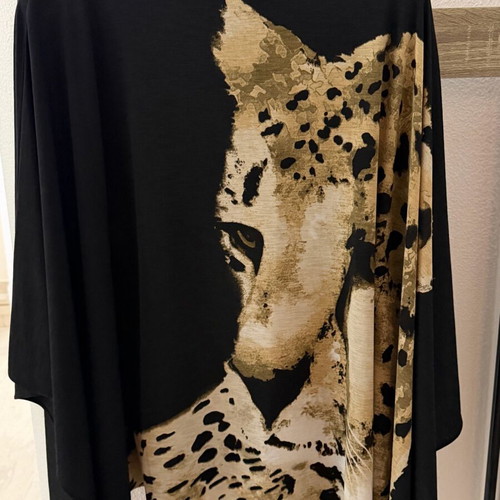 Joseph Ribkoff Leopard Print Blouse like new, one size, black and brown