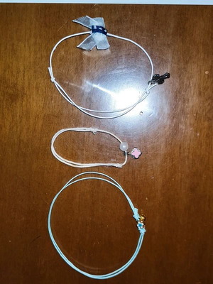 Martyrika Adjustable Cord Bracelets Set of 3 with Cross Charms