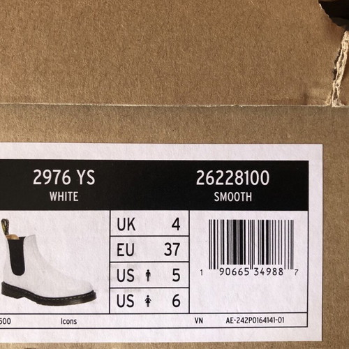 Dr. Martens 2976 Yellow Stitch Chelsea boots new, size 37, white leather